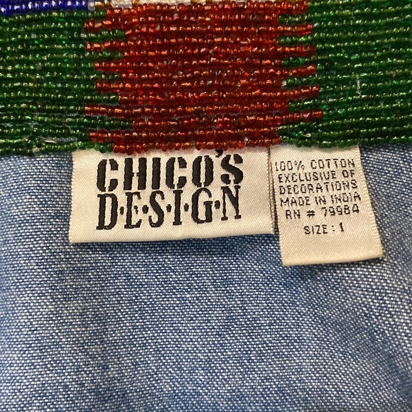 Vintage Chico’s Design Denim Jacket Size 1 - Picture 4 of 5